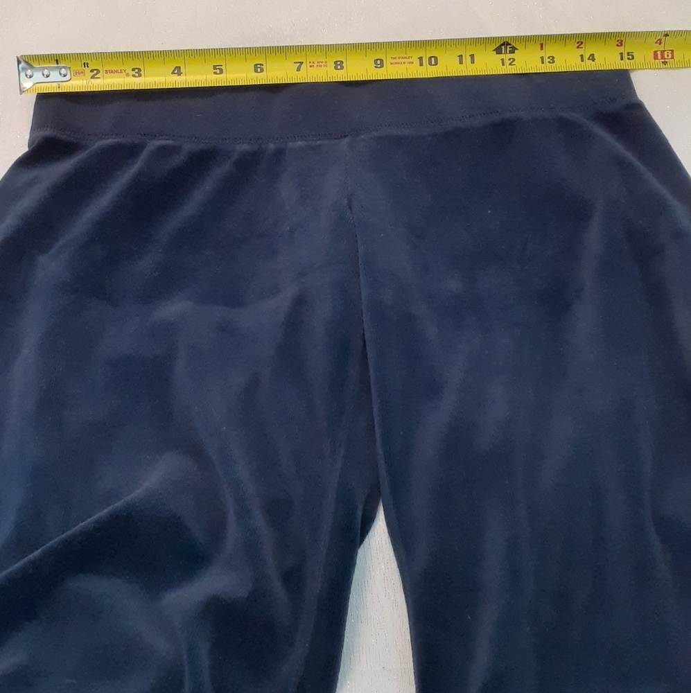 Vintage Juicy Couture Navy Blue Velour Hoodie M - Picture 10 of 12